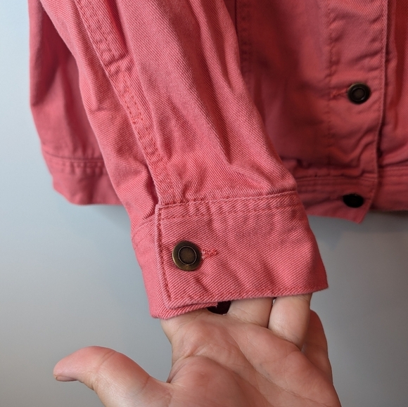 Jessica London 18W Plus Size Coral Button Cotton Denim Jacket Women - Picture 6 of 10